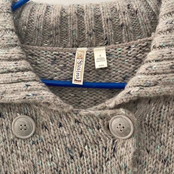 [LAST ACT] SUSINA WOMEN KNIT DOUBLE BREAST SWEATER CARDIGAN S - Picture 2 of 3